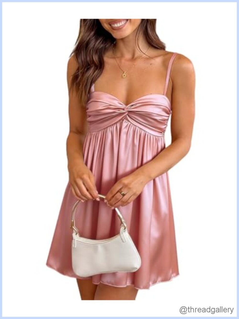 Satin Spaghetti Strap A-Line Mini Dress Sweetheart Pleated Backless Party